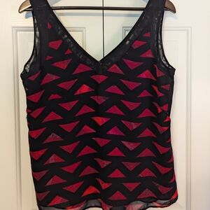 Anne Klein red/black blouse, 10